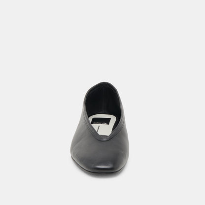 Dolce Vita Braidy Black Leather Ballet Flats