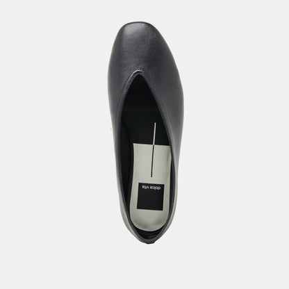 Dolce Vita Braidy Black Leather Ballet Flats