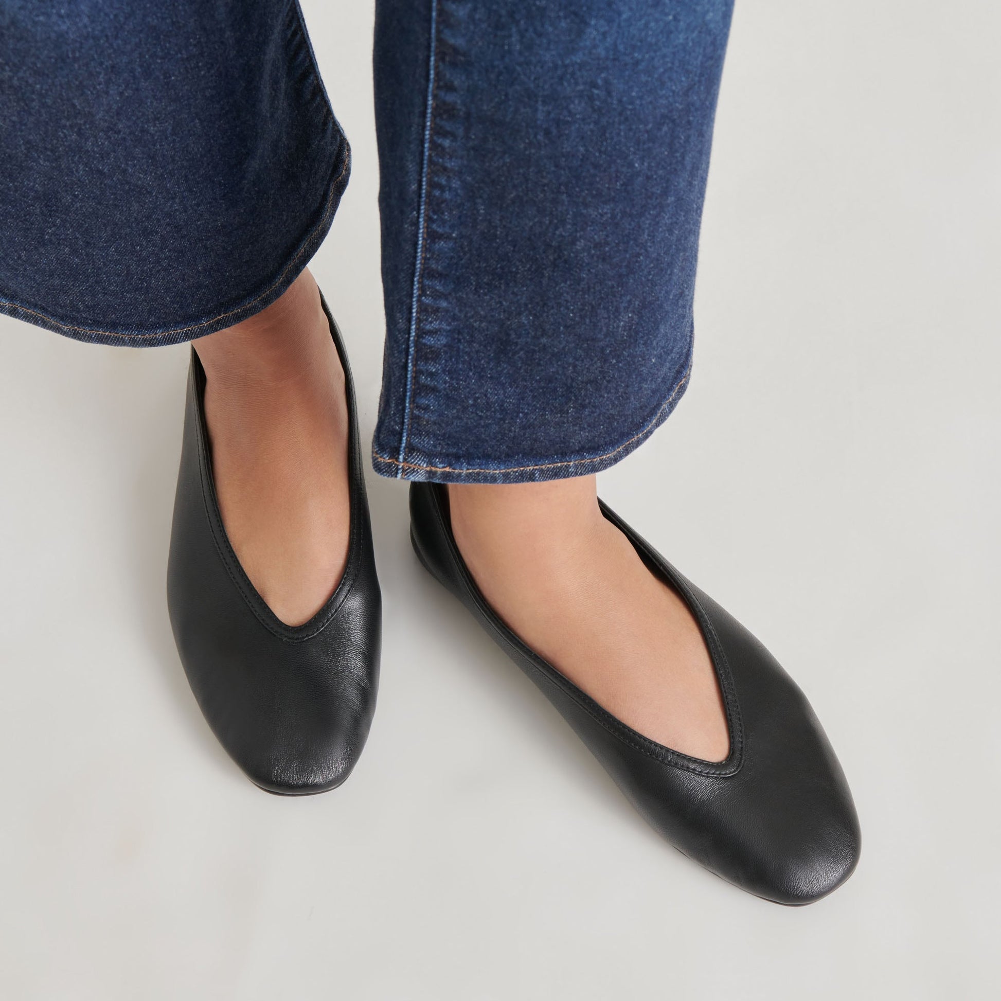 Dolce Vita Braidy Black Leather Ballet Flats