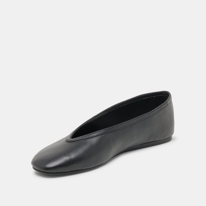 Dolce Vita Braidy Black Leather Ballet Flats