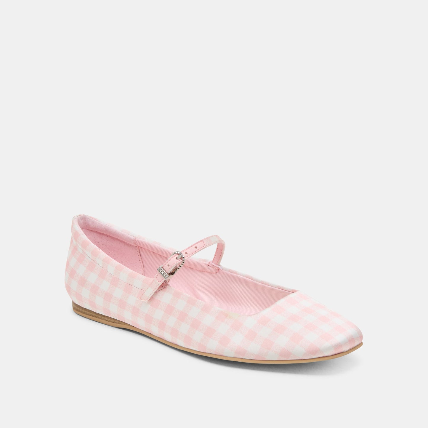 Dolce Vita Reyes X Byrdie Golf Pink Plaid Gingham Wide Ballet Flats
