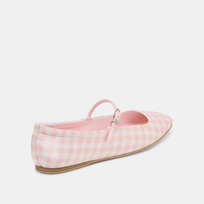 Dolce Vita Reyes X Byrdie Golf Pink Plaid Gingham Wide Ballet Flats