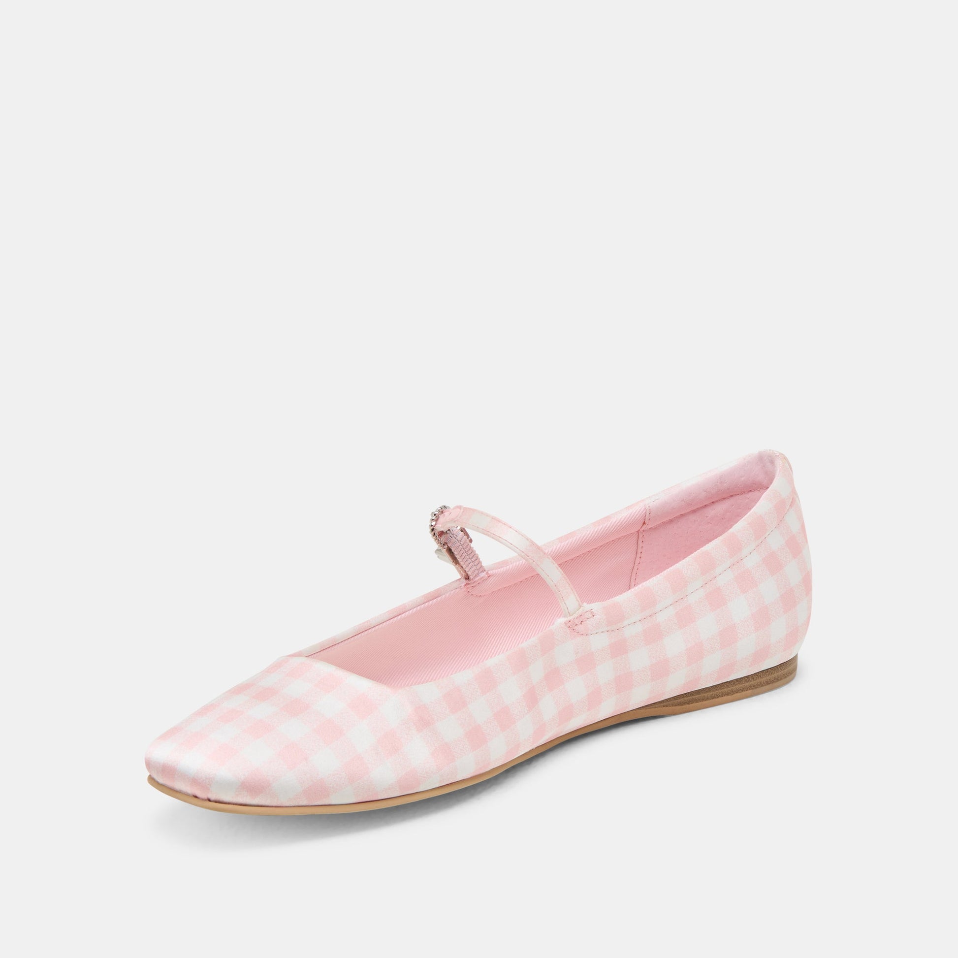Dolce Vita Reyes X Byrdie Golf Pink Plaid Gingham Wide Ballet Flats