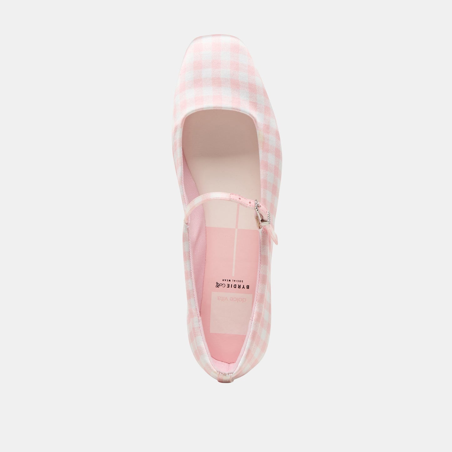 Dolce Vita Reyes X Byrdie Golf Pink Plaid Gingham Wide Ballet Flats