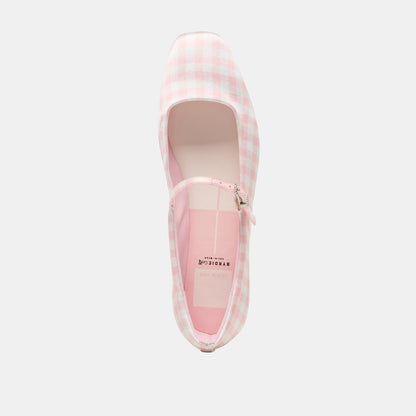 Dolce Vita Reyes X Byrdie Golf Pink Plaid Gingham Wide Ballet Flats