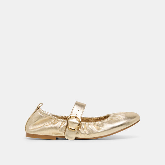 Dolce Vita Caely Platinum Leather Ballet Flats