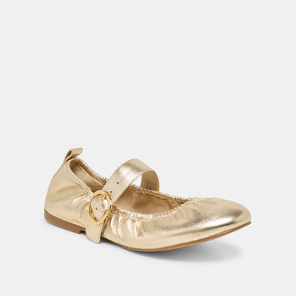 Dolce Vita Caely Platinum Leather Ballet Flats