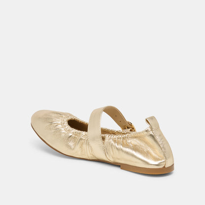 Dolce Vita Caely Platinum Leather Ballet Flats