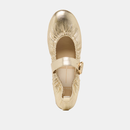 Dolce Vita Caely Platinum Leather Ballet Flats