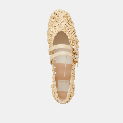 Dolce Vita BAYLEE SUNFLOWER BALLET FLATS LT NATURAL MACRAME