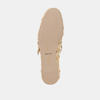 Dolce Vita BAYLEE SUNFLOWER BALLET FLATS LT NATURAL MACRAME