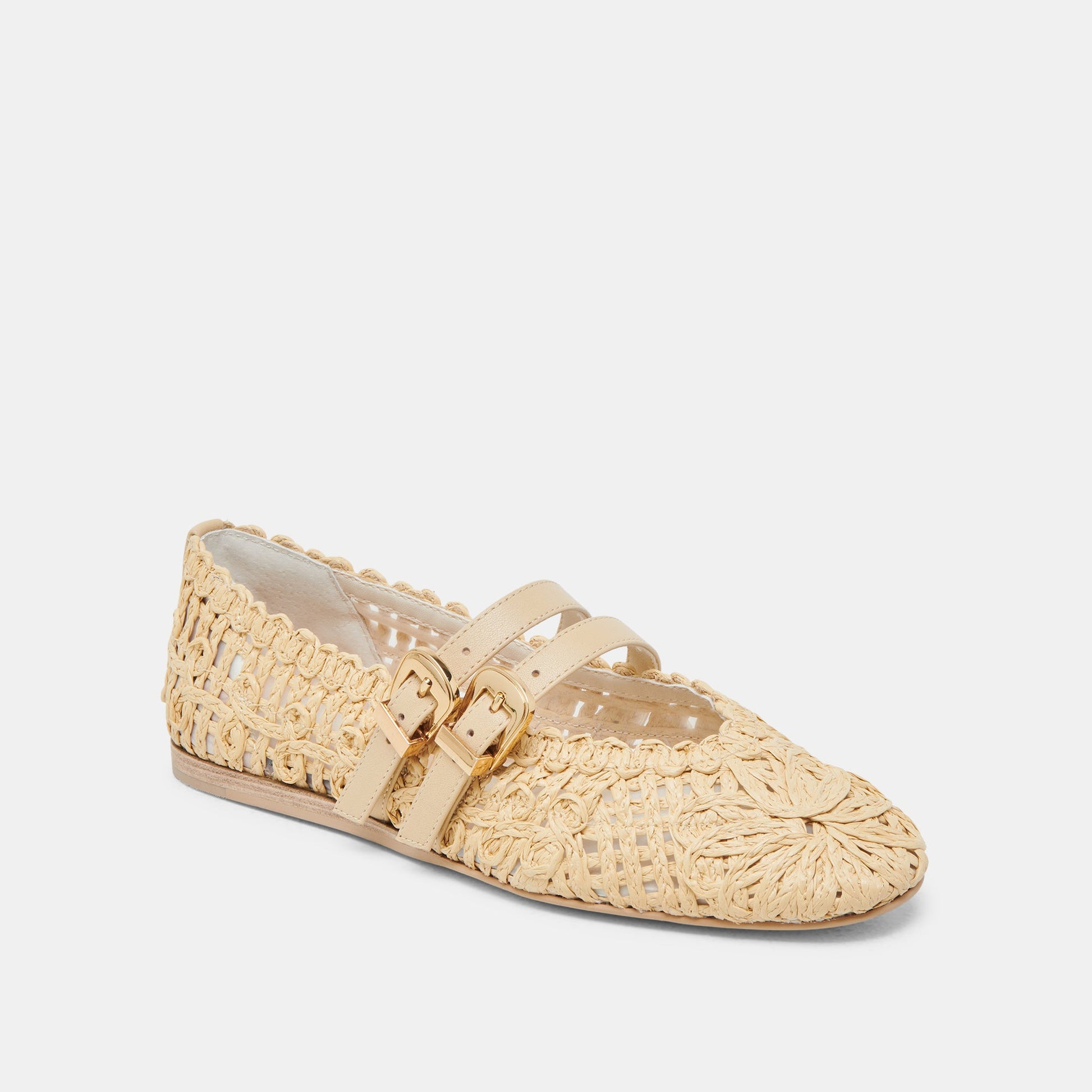 Dolce Vita BAYLEE SUNFLOWER BALLET FLATS LT NATURAL MACRAME