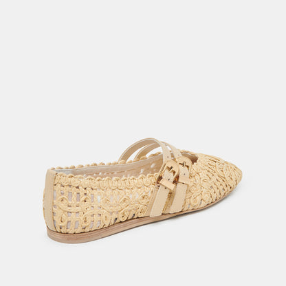Dolce Vita BAYLEE SUNFLOWER BALLET FLATS LT NATURAL MACRAME