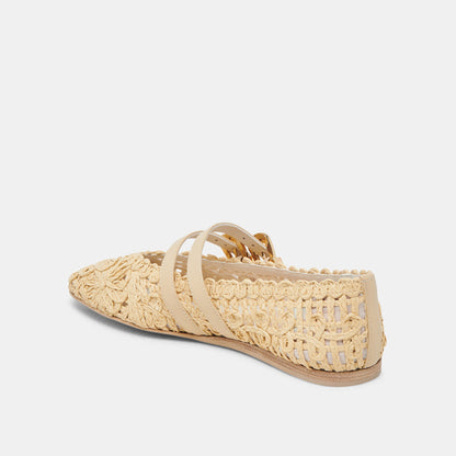 Dolce Vita BAYLEE SUNFLOWER BALLET FLATS LT NATURAL MACRAME