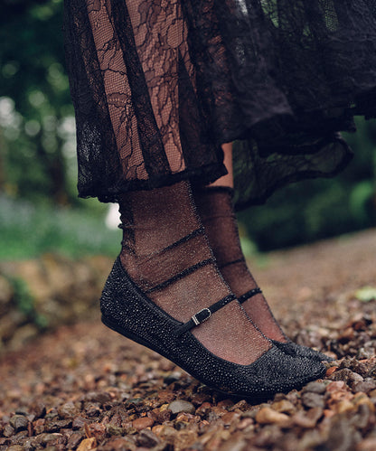 Dolce Vita REYES CRYSTAL BALLET FLATS BLACK METALLIC CRYSTAL