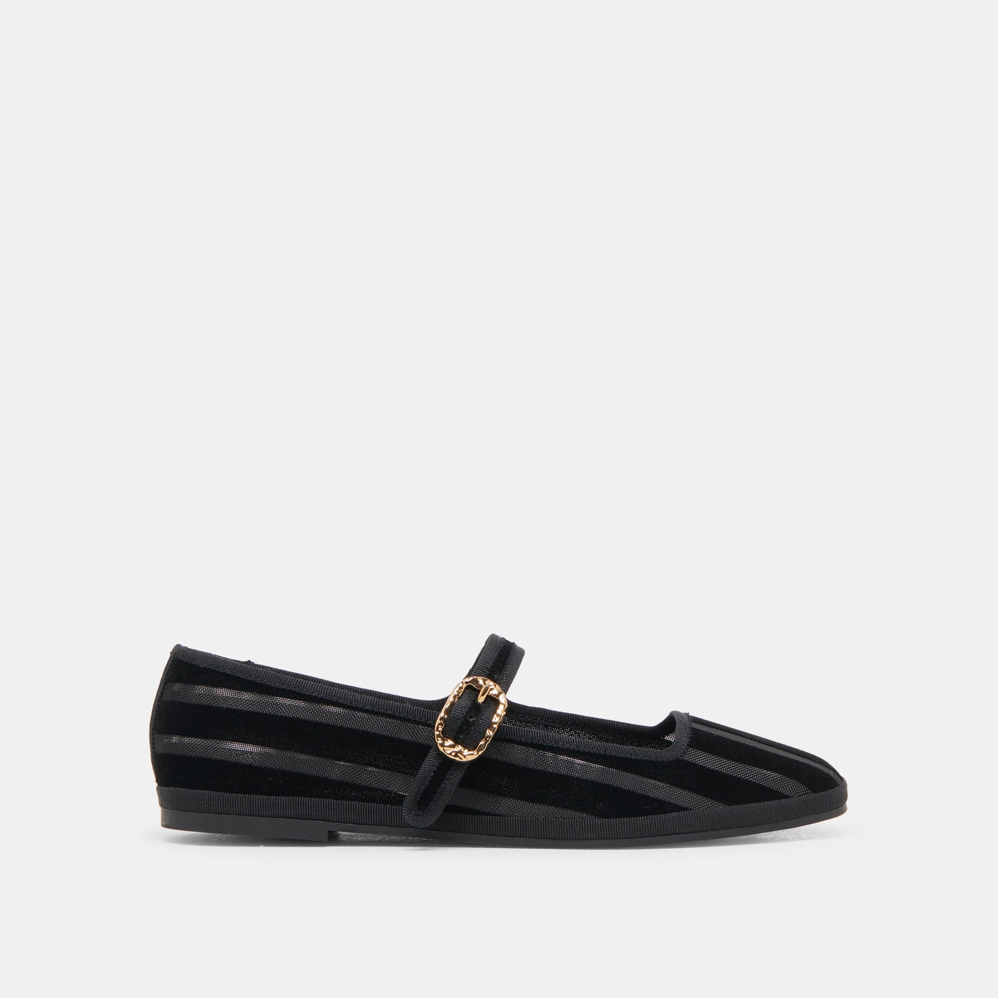 Dolce Vita TAMEKA BALLET FLATS BLACK STRIPE MESH
