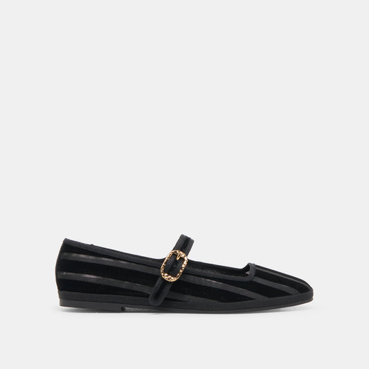 Dolce Vita TAMEKA BALLET FLATS BLACK STRIPE MESH