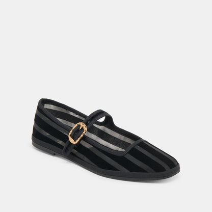 Dolce Vita TAMEKA BALLET FLATS BLACK STRIPE MESH