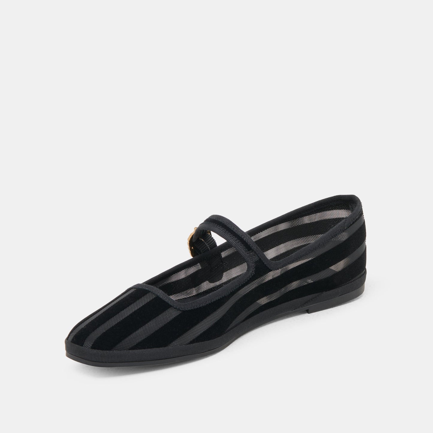 Dolce Vita TAMEKA BALLET FLATS BLACK STRIPE MESH