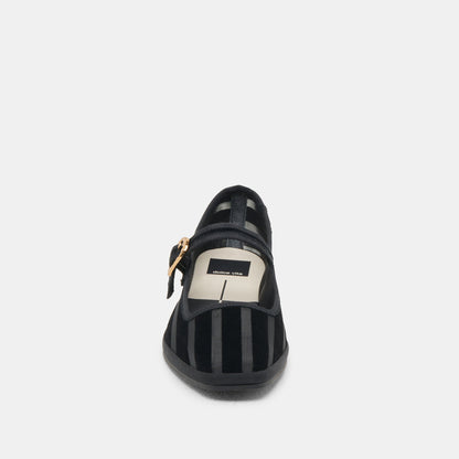 Dolce Vita TAMEKA BALLET FLATS BLACK STRIPE MESH