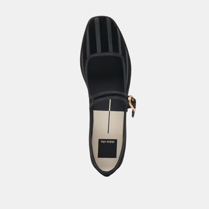 Dolce Vita TAMEKA BALLET FLATS BLACK STRIPE MESH