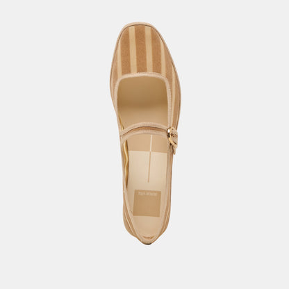 Dolce Vita TAMEKA BALLET FLATS TAN STRIPE MESH