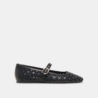 Dolce Vita RODNI EYELET PERF BALLET FLATS BLACK LEATHER