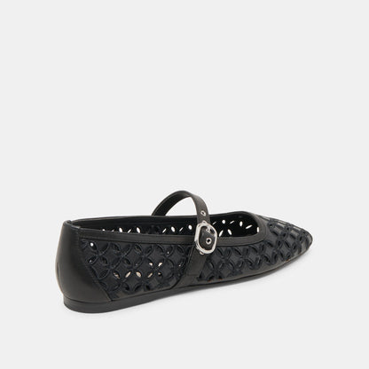 Dolce Vita RODNI EYELET PERF BALLET FLATS BLACK LEATHER