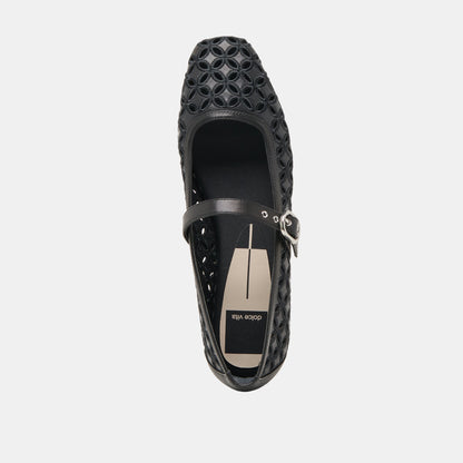 Dolce Vita RODNI EYELET PERF BALLET FLATS BLACK LEATHER