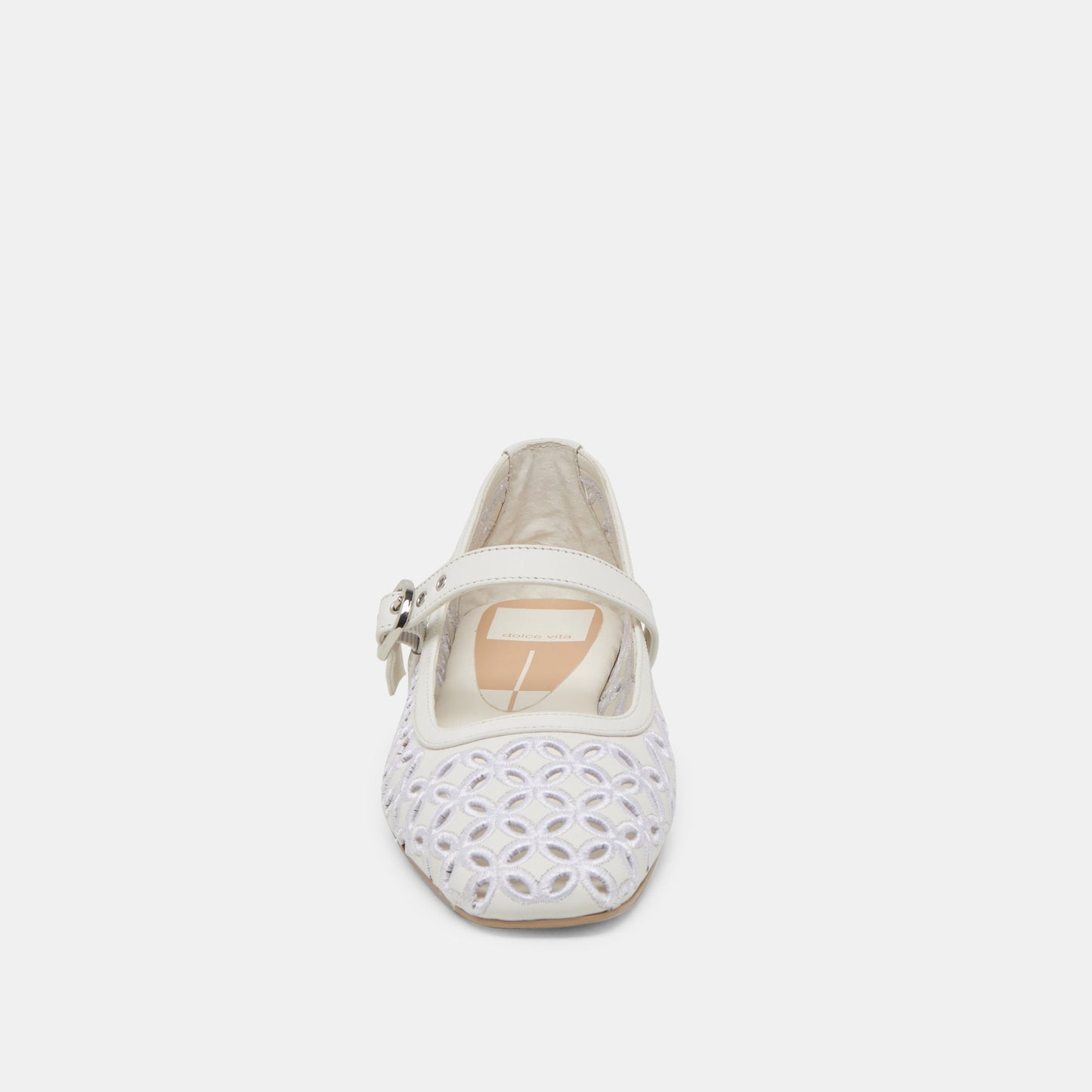 Dolce Vita RODNI EYELET PERF BALLET FLATS TRUE WHITE LEATHER