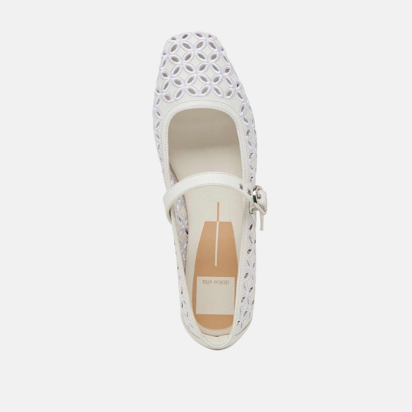 Dolce Vita RODNI EYELET PERF BALLET FLATS TRUE WHITE LEATHER