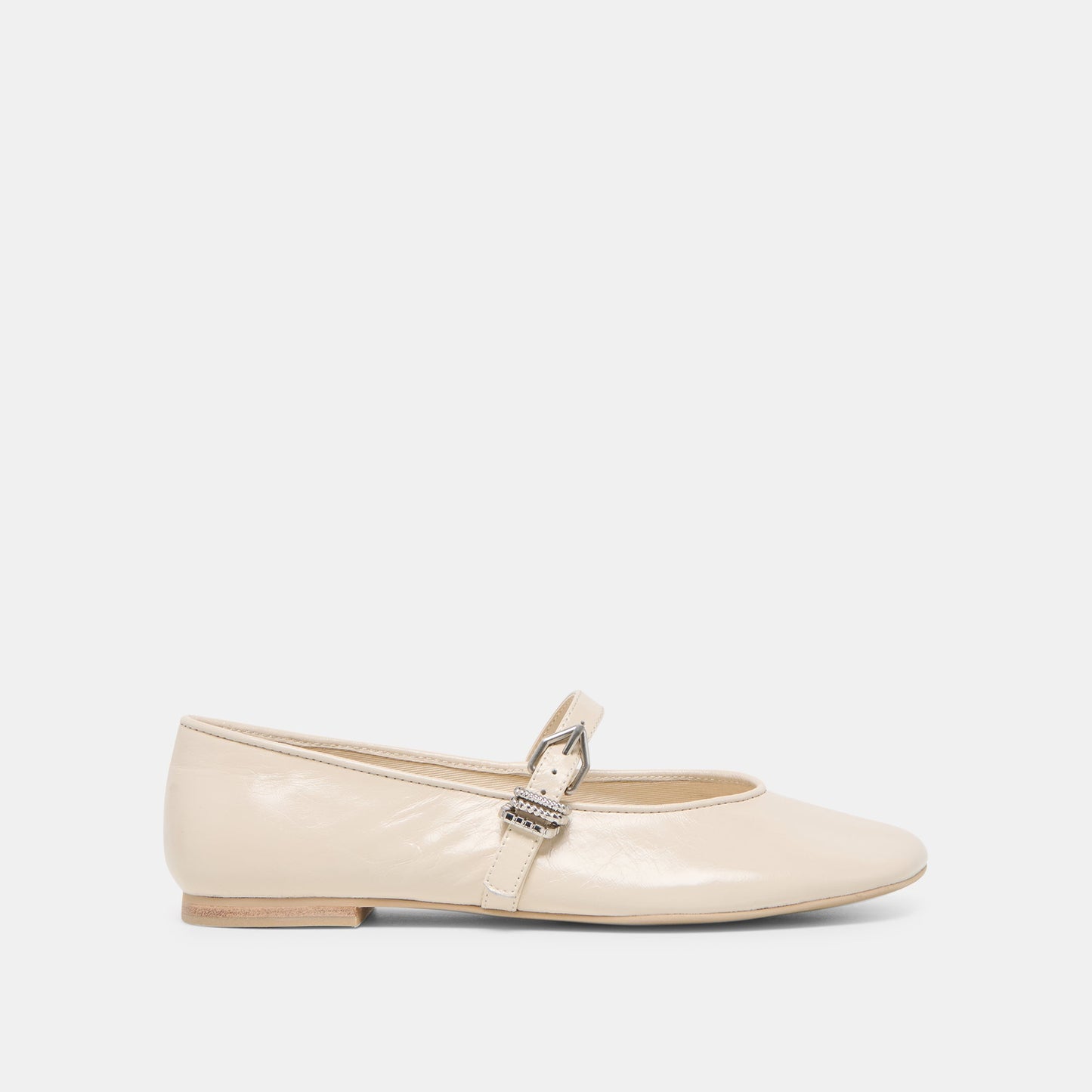 Dolce Vita Alizza Creme Crinkle Patent Ballet Flats