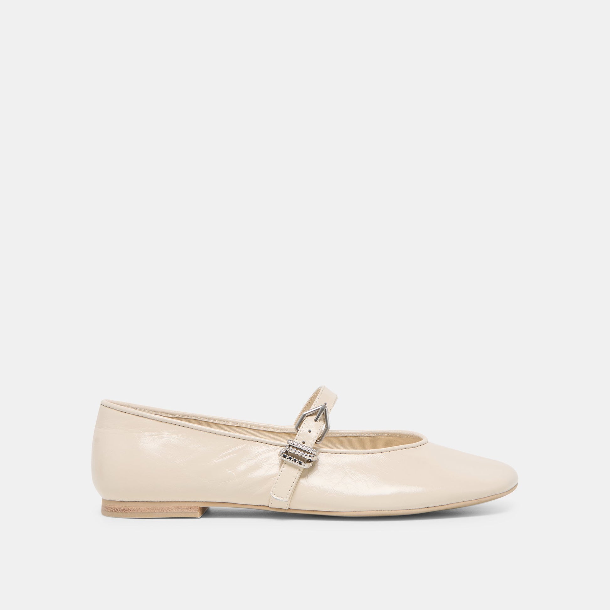 Dolce Vita Alizza Creme Crinkle Patent Ballet Flats