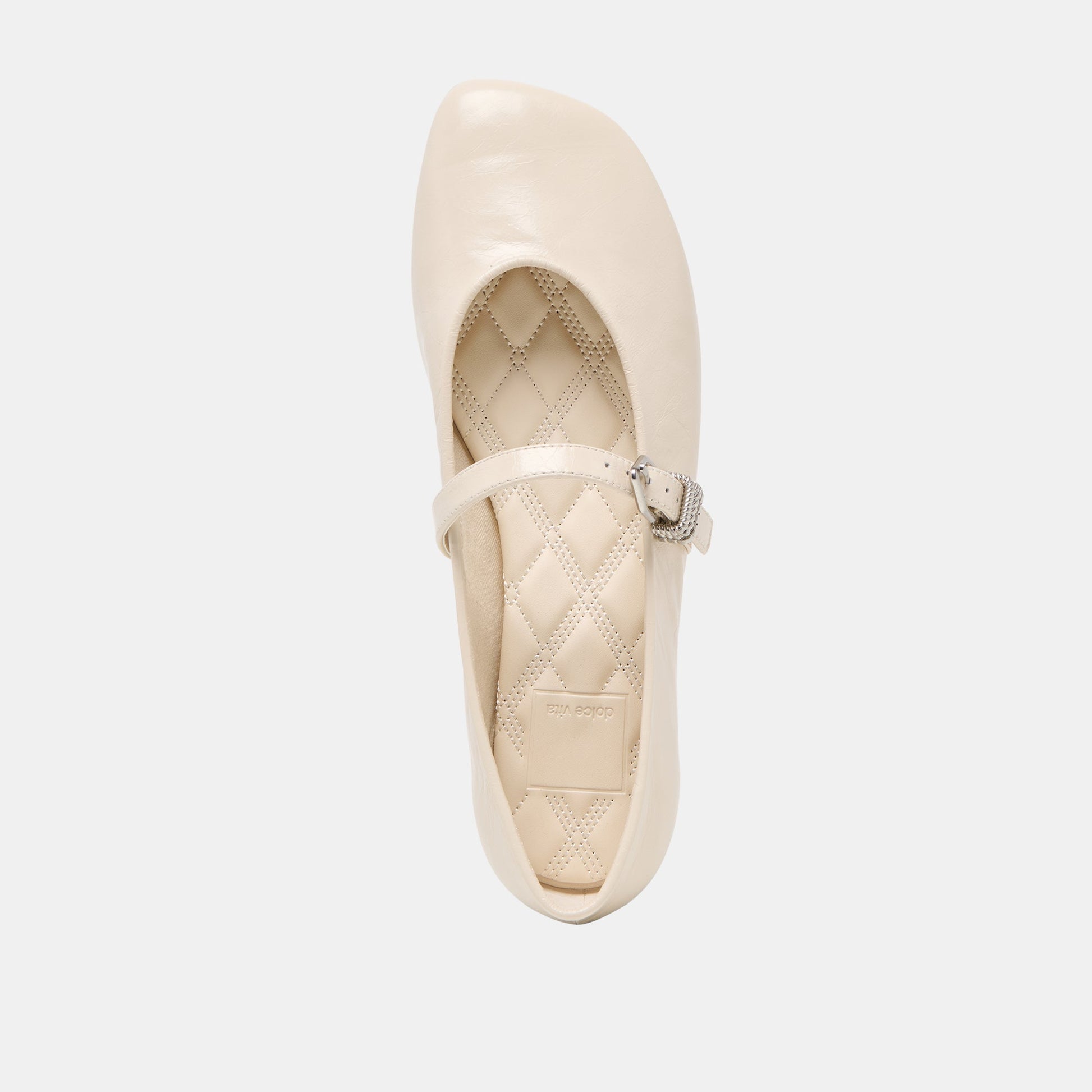 Dolce Vita Alizza Creme Crinkle Patent Ballet Flats