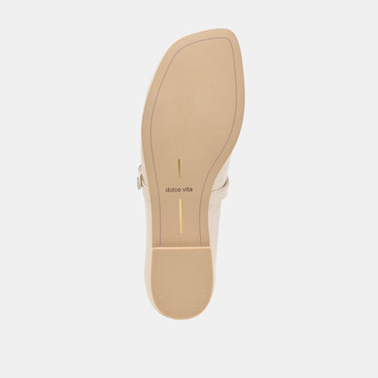 Dolce Vita Alizza Creme Crinkle Patent Ballet Flats