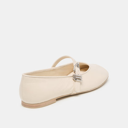 Dolce Vita Alizza Creme Crinkle Patent Ballet Flats