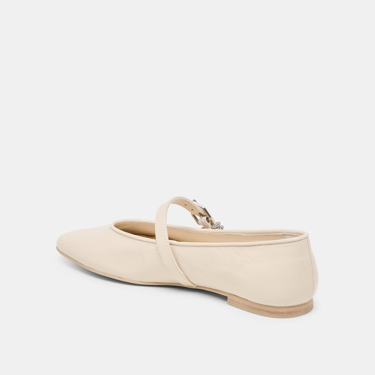 Dolce Vita Alizza Creme Crinkle Patent Ballet Flats