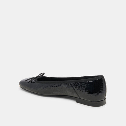 Dolce Vita Anisa Ballet Flats NOIR EMBOSSED LEATHER