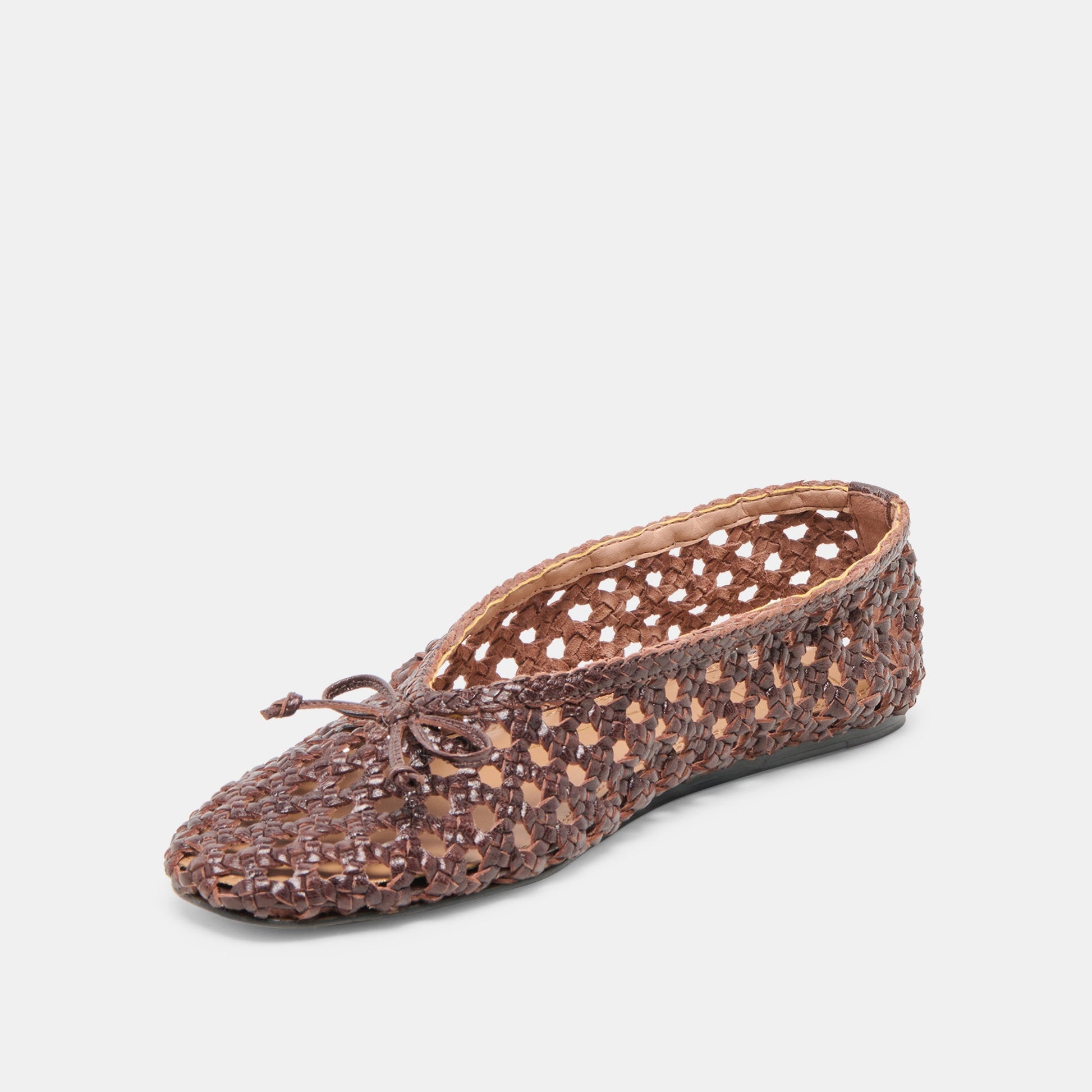 Dolce Vita Edda Brown Woven Leather Ballet Flats