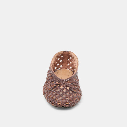 Dolce Vita Edda Brown Woven Leather Ballet Flats