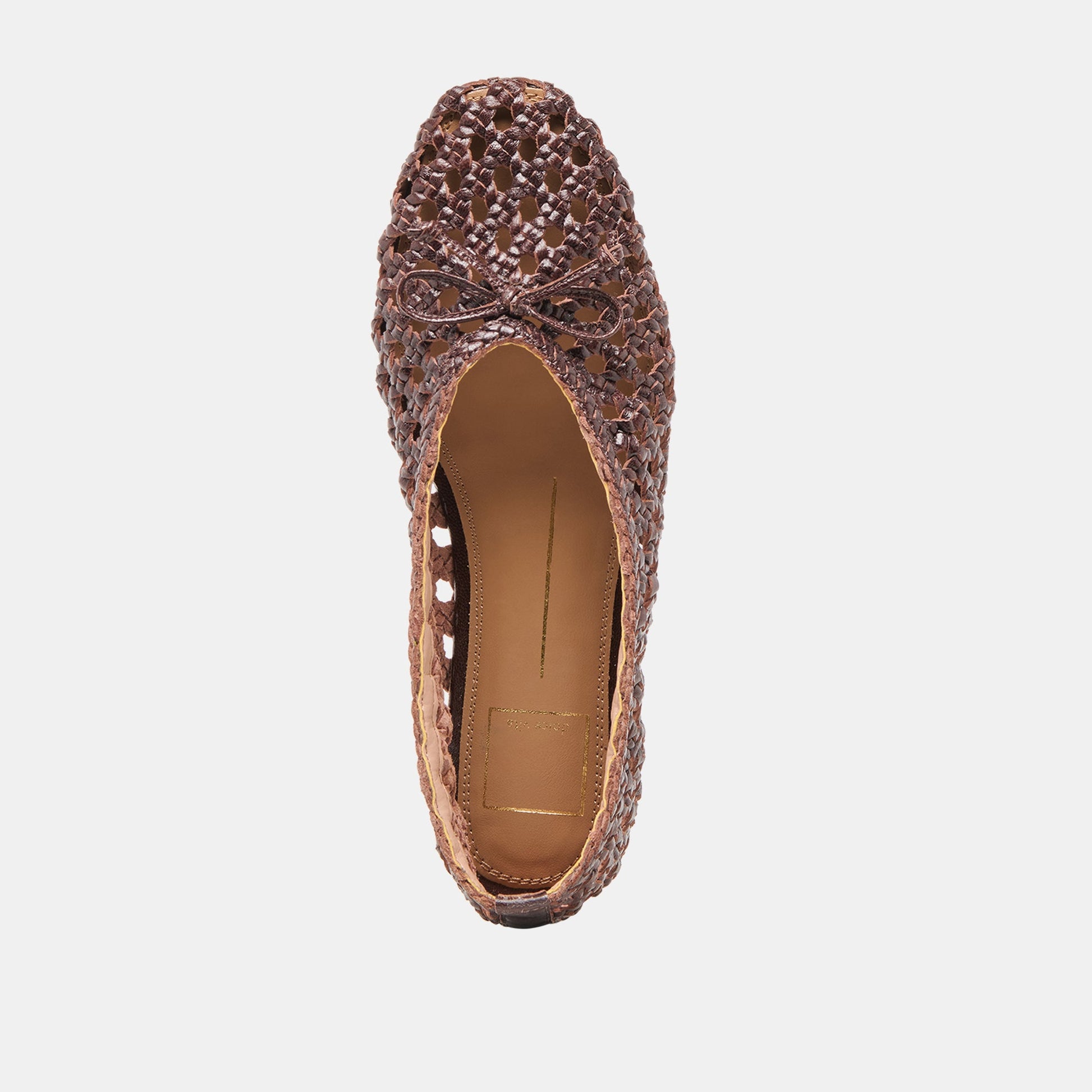 Dolce Vita Edda Brown Woven Leather Ballet Flats