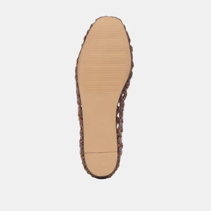 Dolce Vita Edda Brown Woven Leather Ballet Flats