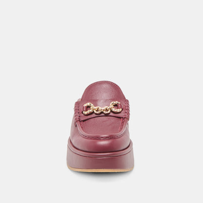 Dolce Vita Dorrel Maroon Leather Loafers