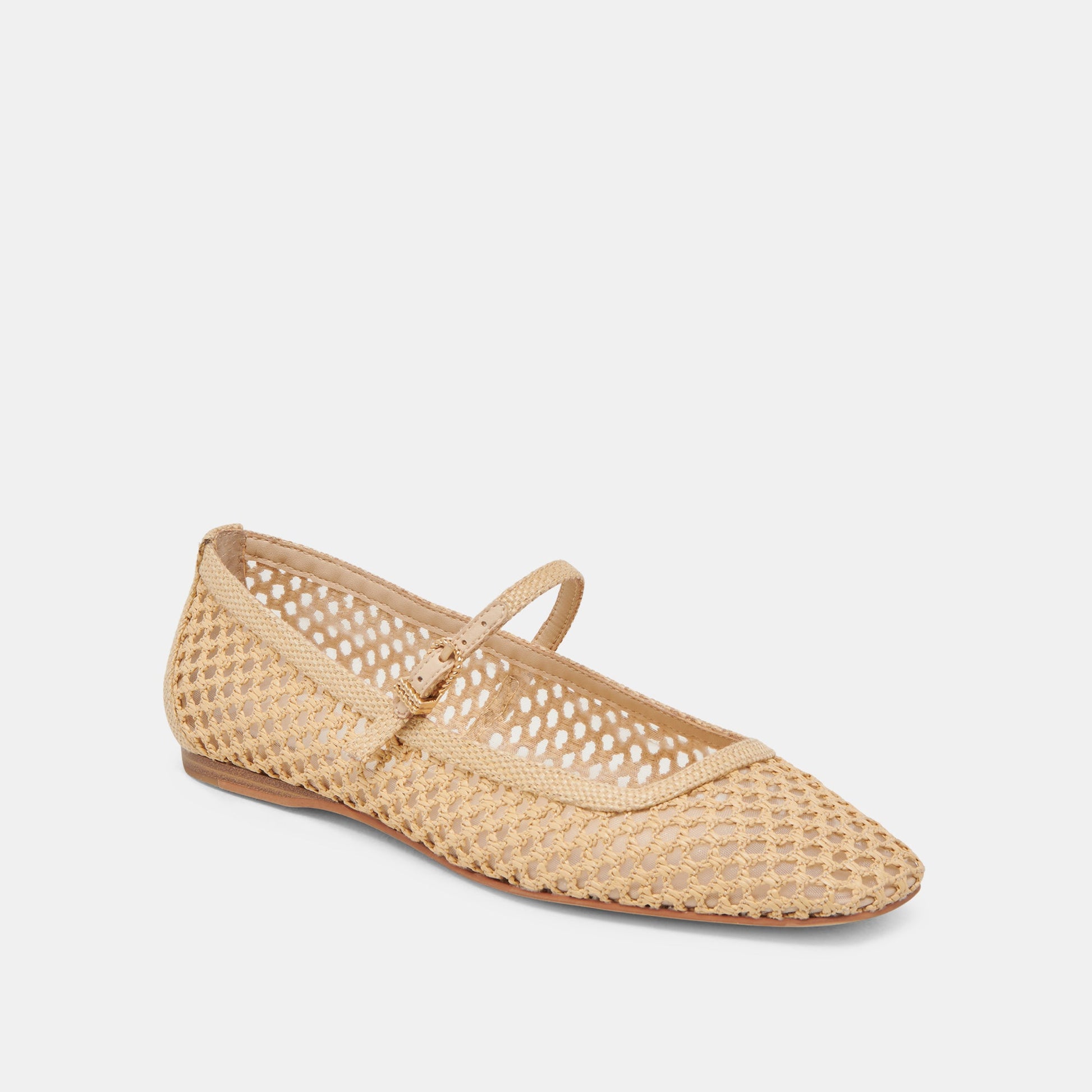 Dolce Vita REYES WIDE BALLET FLATS LT NATURAL WOVEN RAFFIA