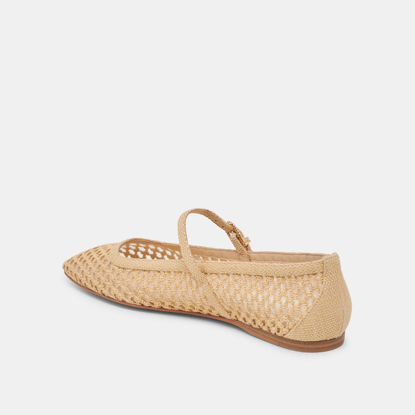 Dolce Vita REYES WIDE BALLET FLATS LT NATURAL WOVEN RAFFIA