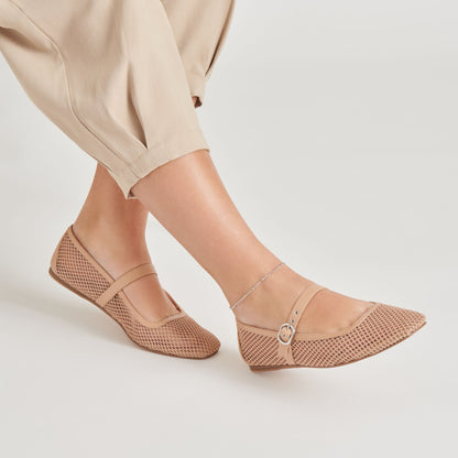 Dolce Vita RODNI MESH BALLET FLATS LIGHT TAN WOVEN MESH