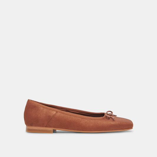 Dolce Vita Anisa Wide Ballet Flats Copper Metallic Suede