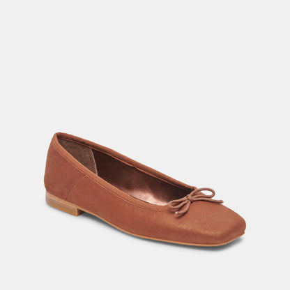 Dolce Vita Anisa Wide Ballet Flats Copper Metallic Suede