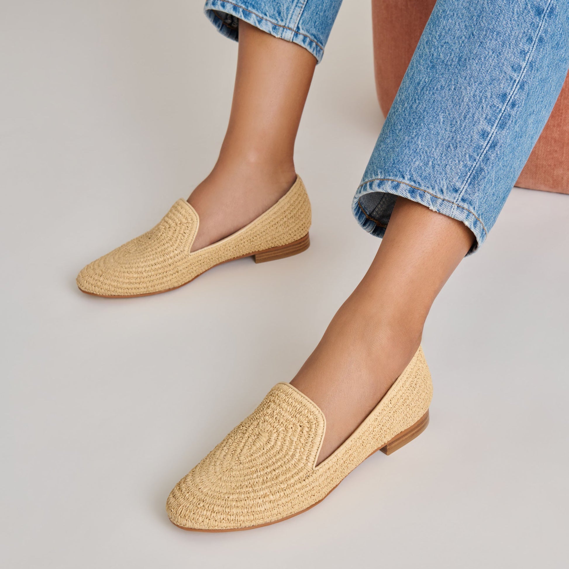 Dolce Vita Baylen Natural Woven Raffia Flats