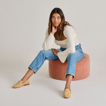 Dolce Vita Baylen Natural Woven Raffia Flats